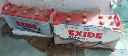 2 used Exide batteries for sale.