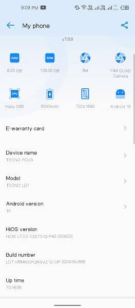 Tecno pova 6/128 gb ram condition 10/9 1