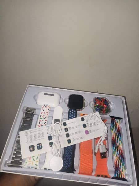 i20 smart watch + airpods pro with chargers and 7 straps new 2