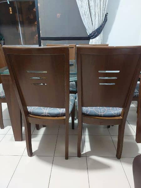 Wood Glass DINING TABLE WITH 6 CHAIRS 2