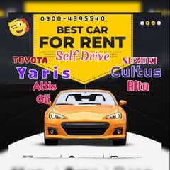 Self Drive/ Best Rent a Car/ Yaris,Cultus, City, Alto