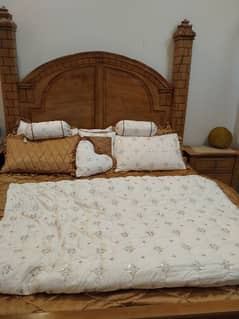 double bed with two side table and dressing table mattress for sale