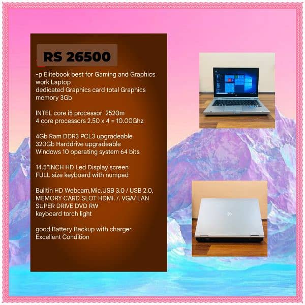 Lenovo edge e530 corei5 Laptop 2.80Ghz 4GB Ram 320GB HDD 15.6" Display 5