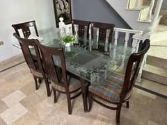 6 Seater Dining Table with Chairs For Sale