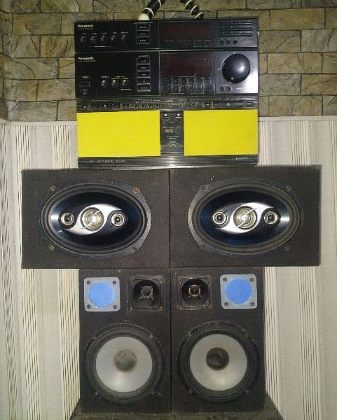 Car speakers, Panasonic deck, dack, amplifier 2 woofer 5