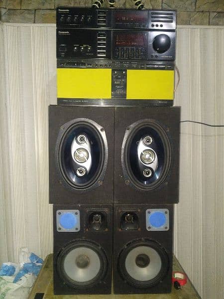 Car speakers, Panasonic deck, dack, amplifier 2 woofer 6