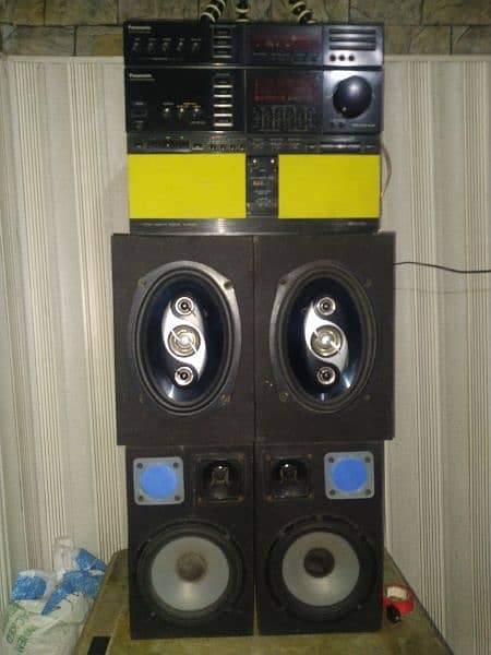 Car speakers, Panasonic deck, dack, amplifier 2 woofer 7