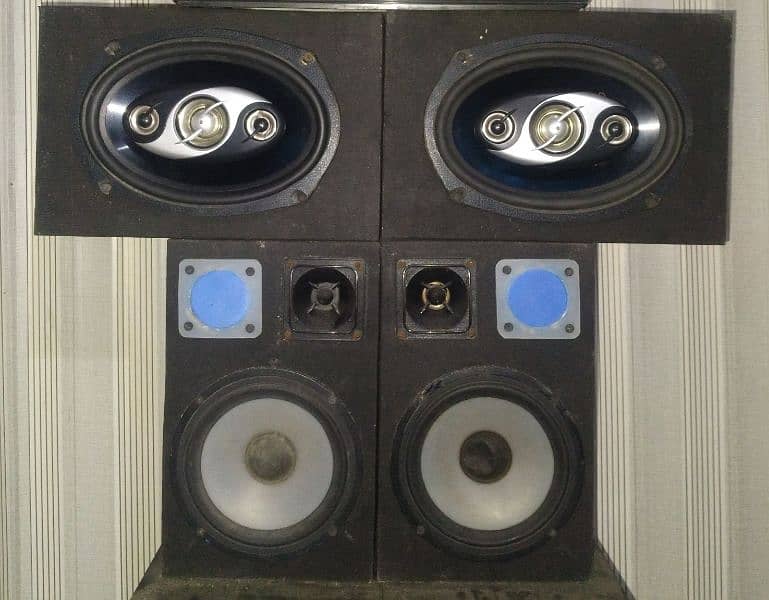 Car speakers, Panasonic deck, dack, amplifier 2 woofer 9