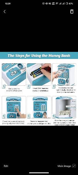 Money Box With Password & Fingerprint sensing Best Gifts For Kids 4