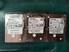 Toshiba pack of 3 laptop harddrive slim 500gb 100% health