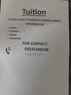 tution for grade 3 to 6