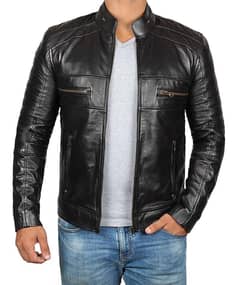 Motorbike orignal Black Leather jacket manufacturer long coat Blazer