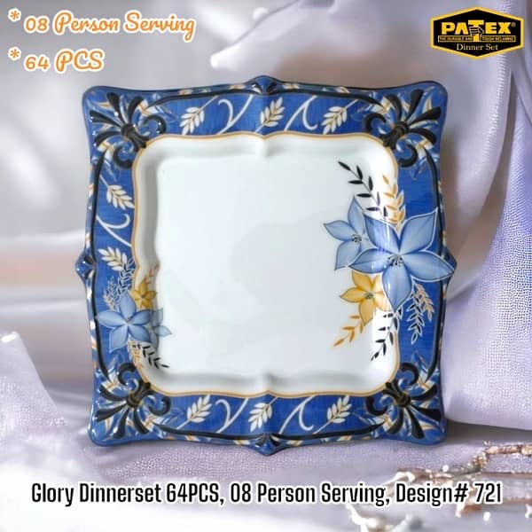 new square shape melamine diner 8 person servings 6