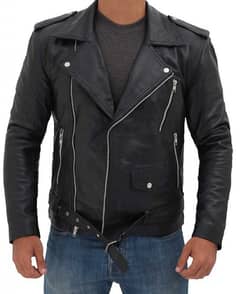 Motorbike Genuine Black leather jacket for women and men 0