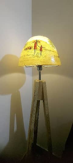 floor lamp with camel skin customised shade