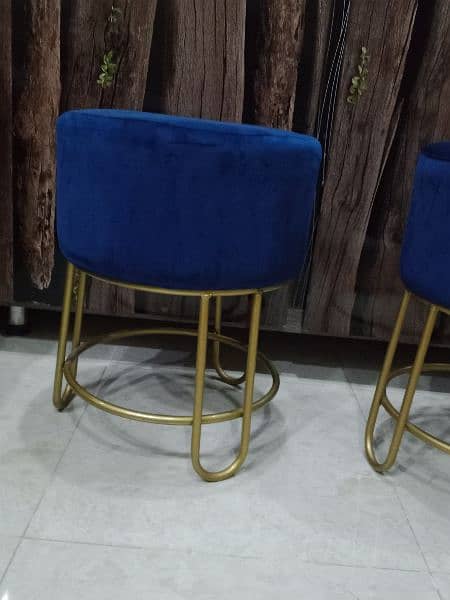 2 velvet stools 1