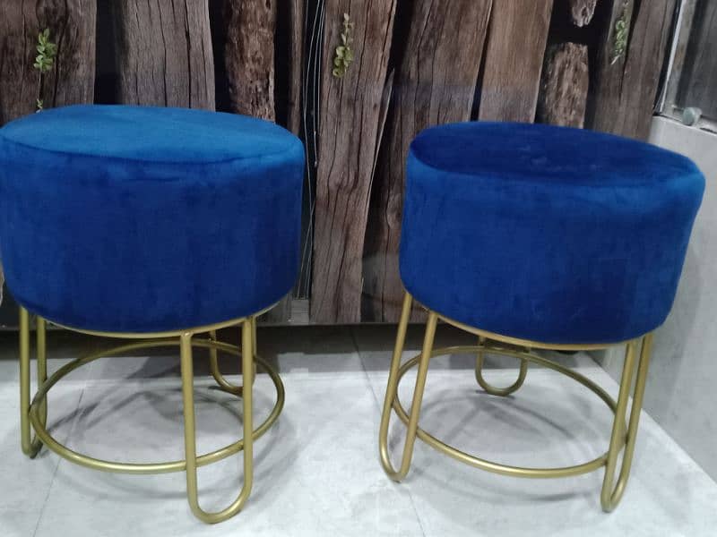 2 velvet stools 2