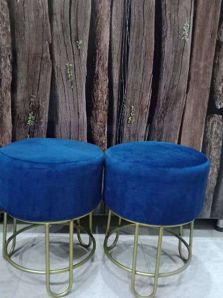 2 velvet stools 3