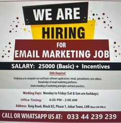 Email Marketing || Urgent Hiring || Male jobs