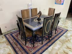 6 seater wooden dining table for sale urgently condition 8.5/10