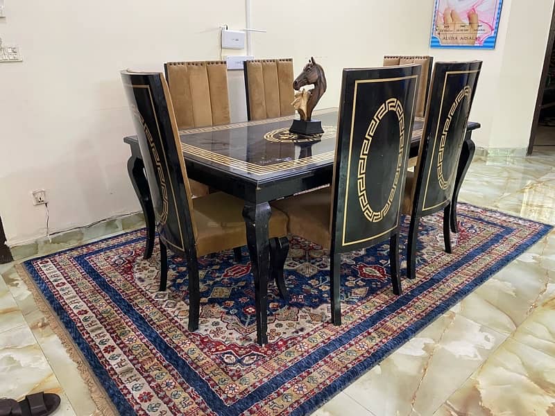 6 seater wooden dining table for sale urgently condition 8.5/10 1