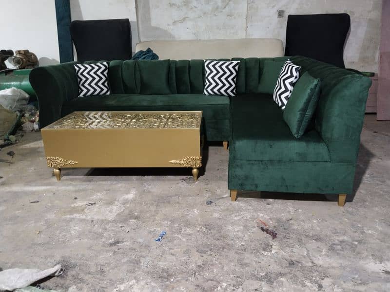 L shape sofa / corner sofa / six seater / velvet sofa / Sofa for sale 16