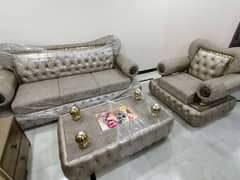 Sofa set 6 seater plus table in good condition for sale