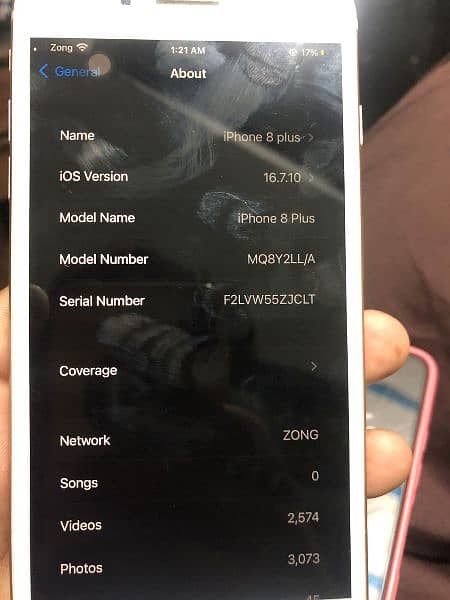 iPhone 8plus 256gb pta approved 0