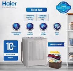 Haier 10 kg Twin Tub Washing Machine HWM-100AS