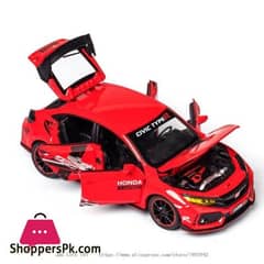 New Metal Body Honda Civic Model Car Toy For kids 6 Inches Red