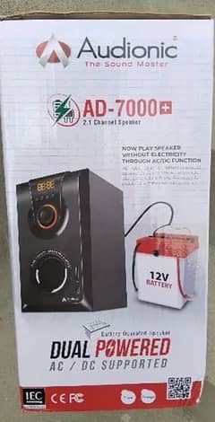 AUDIONIC BLUETOOTH SPEAKER AD-7000.2. 1 CHANNEL SPEAKERS.