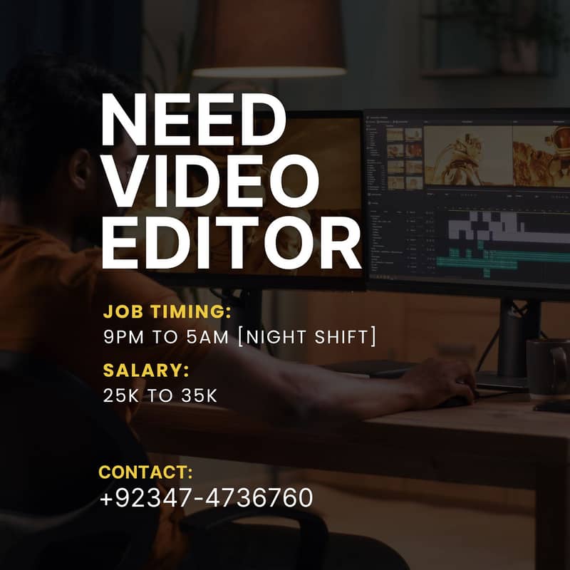 Video Editor Needed – Must Work in Our Office 0