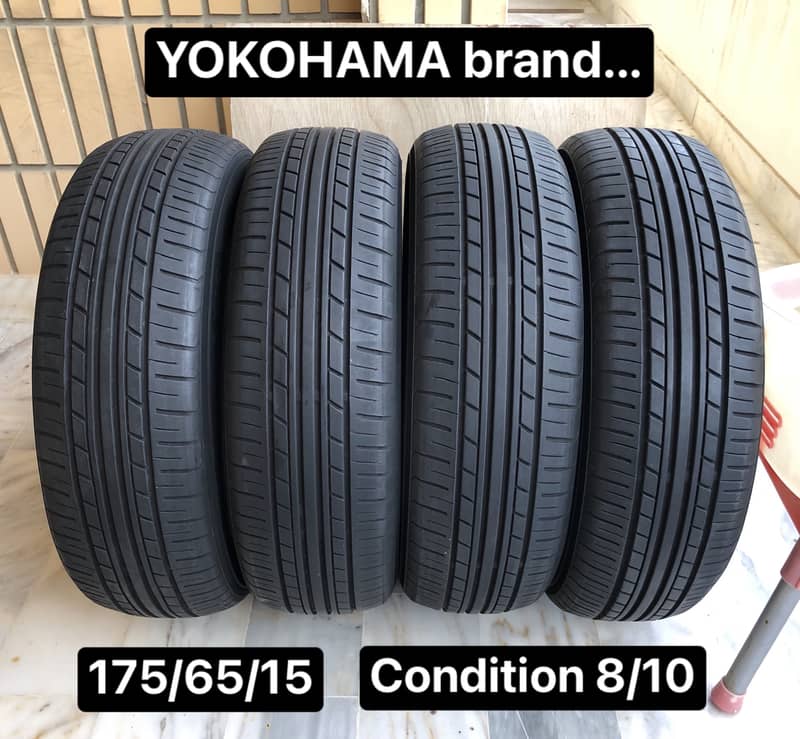 4tyres set 175/65 R15 (YOKOHAMA)(condition 8/10) 0