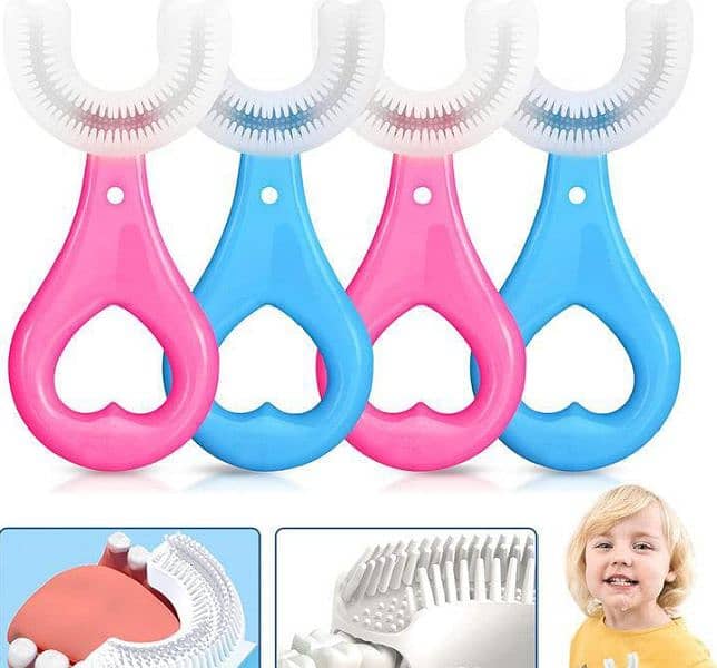 Keep Your Little Ones Smiling with Our Silicone U-Shaped Toothbrush 4