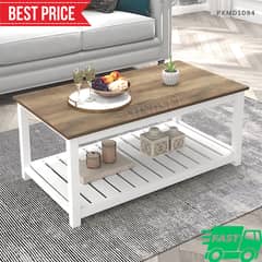 2 tier Center Table Rectangular Shape Metal Frame Design 0