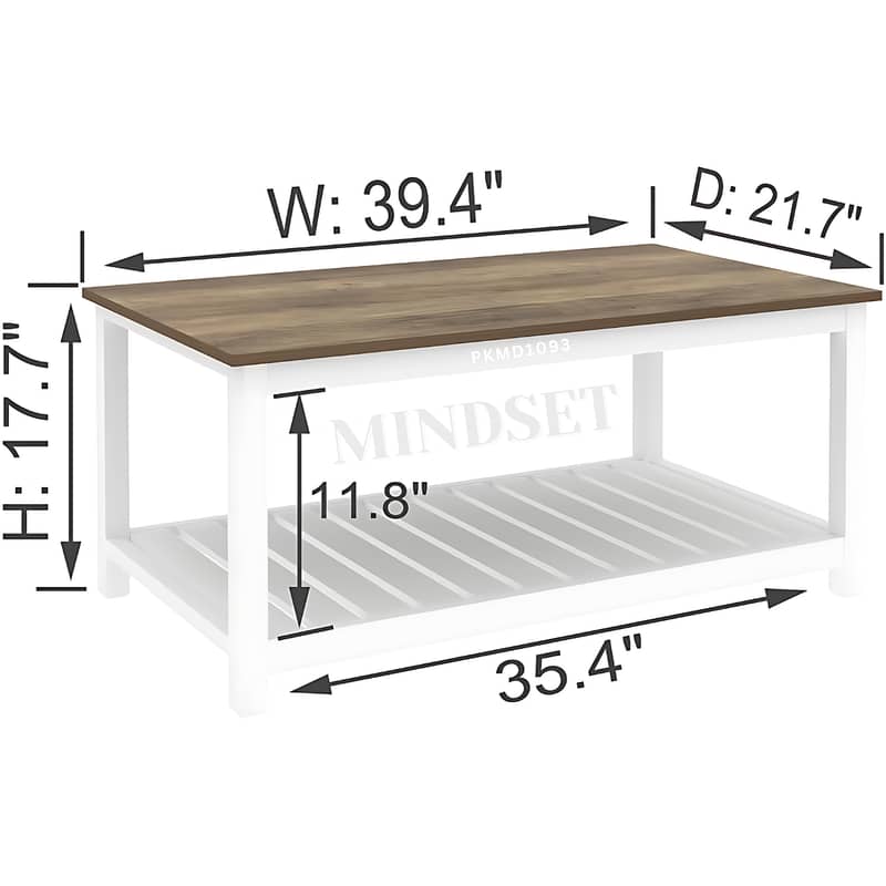 2 tier Center Table Rectangular Shape Metal Frame Design 1