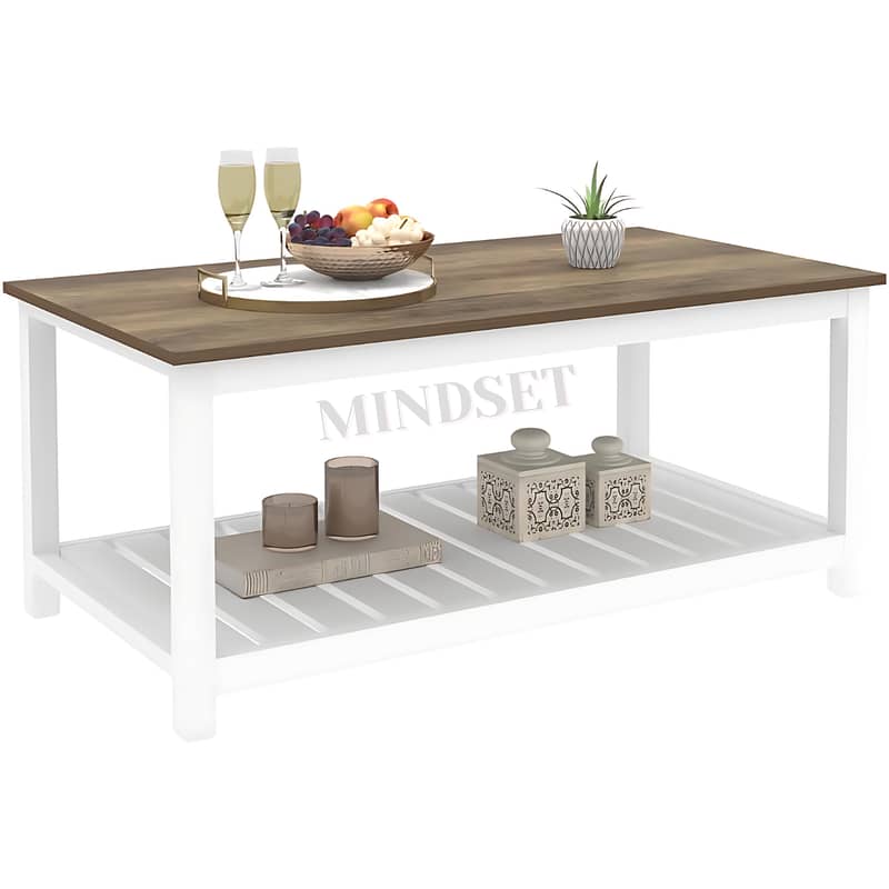 2 tier Center Table Rectangular Shape Metal Frame Design 4