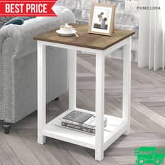 Modern Square Sofa Side Table, Wooden & Matel Night Side Table