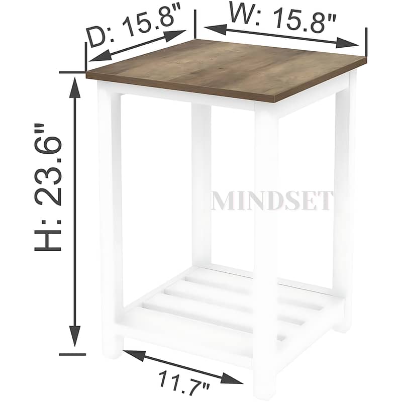 Modern Square Sofa Side Table, Wooden & Matel Night Side Table 1