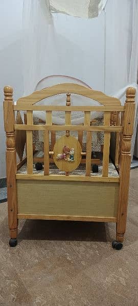 wooden Baby cart / wooden baby cot / baby bed with swing and mattress 13