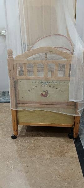 wooden Baby cart / wooden baby cot / baby bed with swing and mattress 14