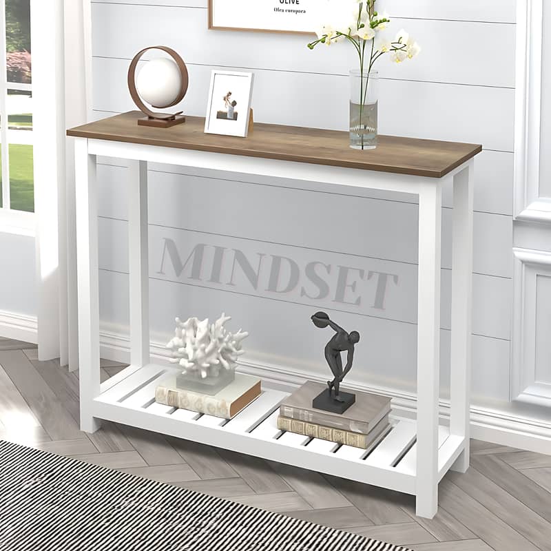 Entryway Console Table with Metal for Living Room,Wood & Metal Frame 4