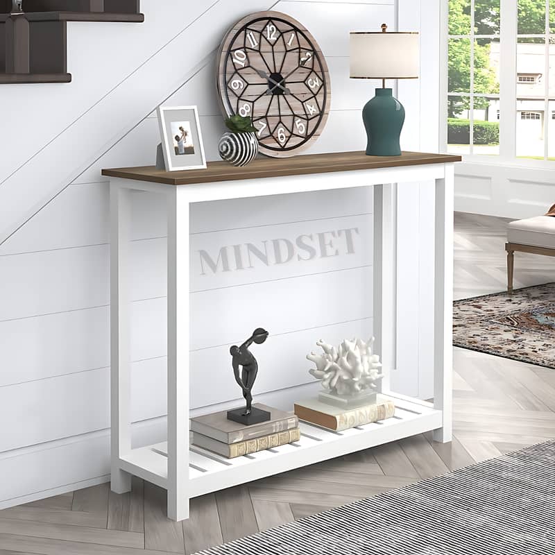 Entryway Console Table with Metal for Living Room,Wood & Metal Frame 5