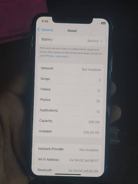 Iphone X 256gb 2month SIM time baki 6