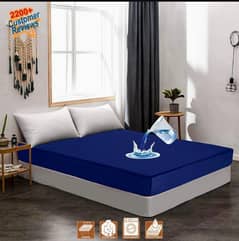 Terry Cotton Plain Double Bed Mattress Cover 0