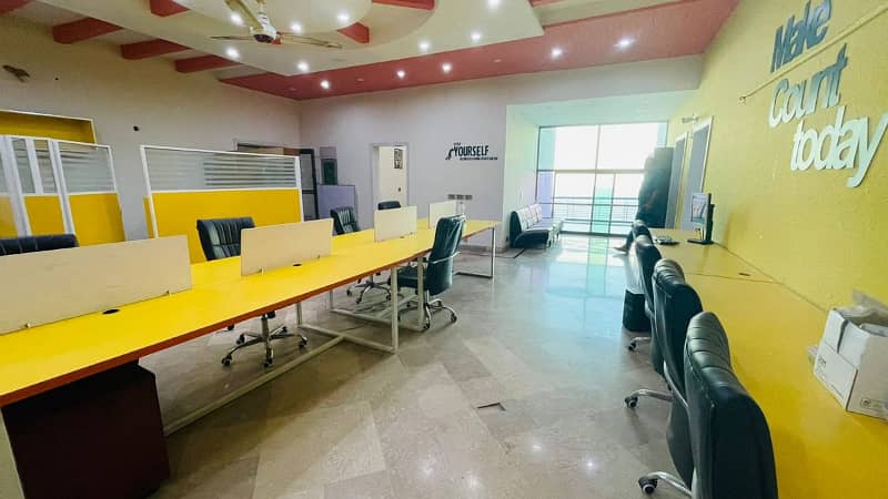 furnish non furnish Office for rent in gulberg for (Call center + Software house + Marketing office and other setup as you want 9