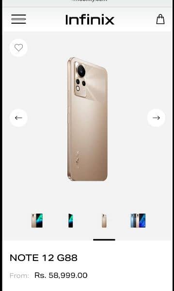 infinix note 12 G88 processor sunset gold colour 0