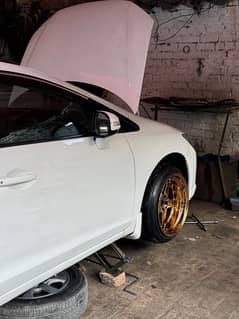 Rotiform 17 inch gold chrome with tyres