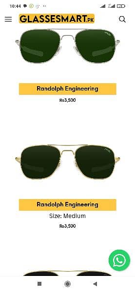 randolph Engineering sunglasses aviator USA 10