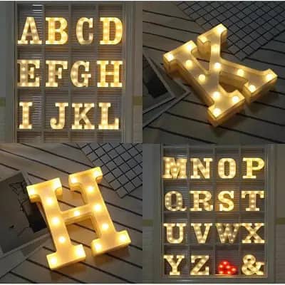 Alphabet LED Night Lights Luminous Number Letter Lamp 16cm Letter Ligh 2